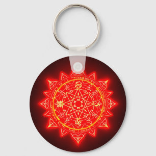 🔴 Mystical Red Magic Circle Protection Charm  Keychain