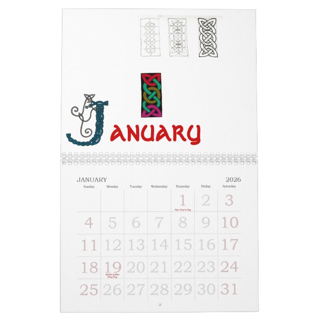 Mystical Rose Celtic Knots 2008 Calendar (Jan 2026)