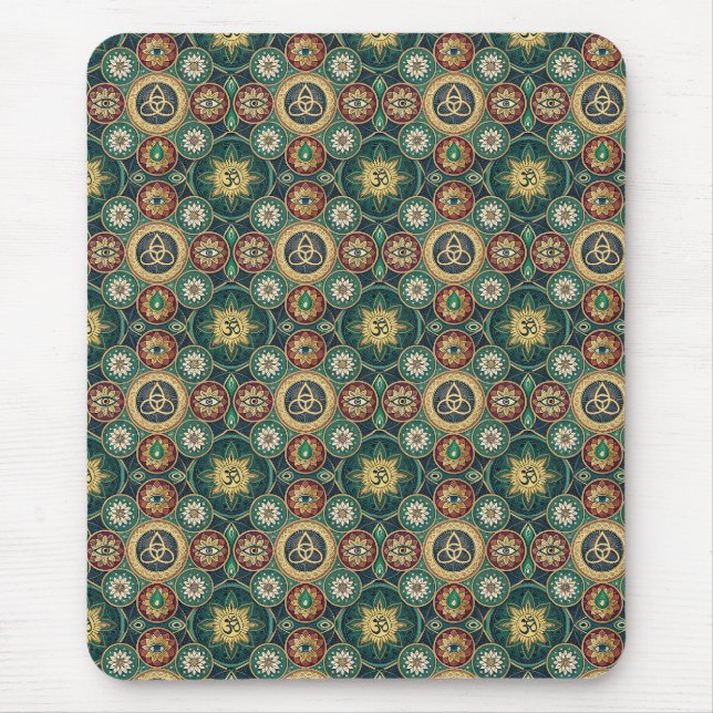 Mystical Sacred Design - Spiritual Mandala Pattern Mouse Pad (Front)