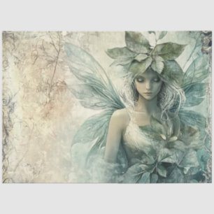 Mystical Sage Green Fairy Decoupage  Tissue Paper