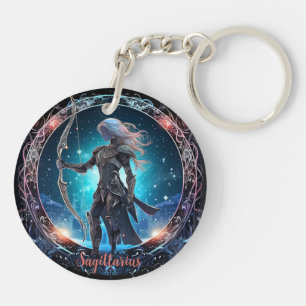 Mystical Sagittarius Zodiac Artwork  Keychain