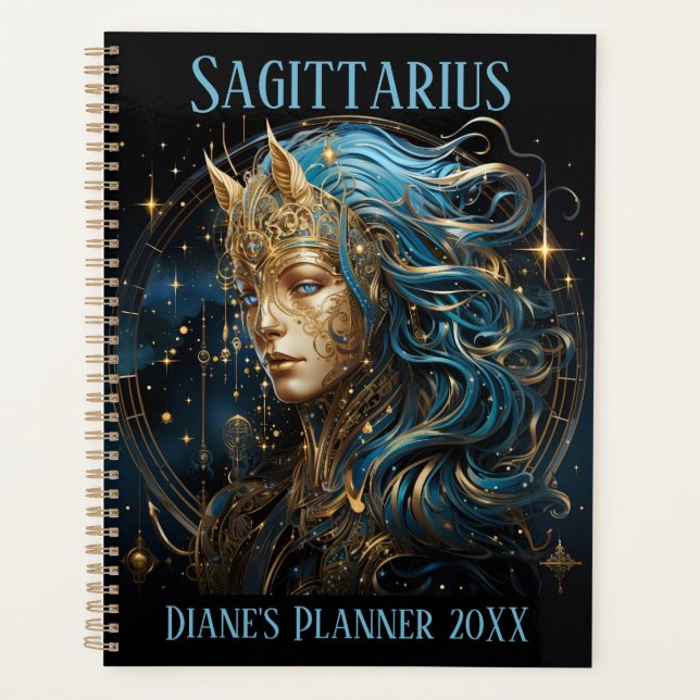Mystical Sagittarius Zodiac Artwork  Planner (Front)