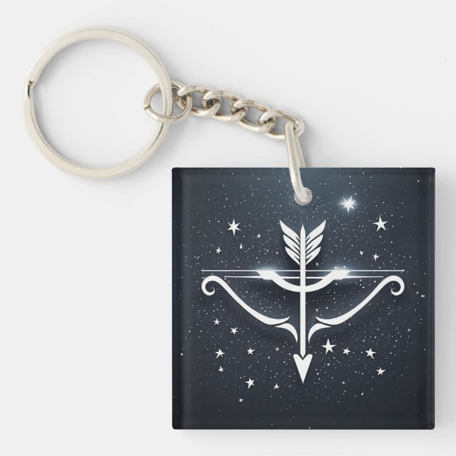 Mystical Sagittarius Zodiac Symbol Keychain (Front)