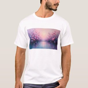 Mystical Sakura Lake T-Shirt   Dreamy Floral Zen 