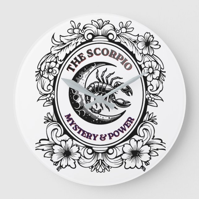Mystical Scorpio | Master of Mystery Art Large Clock (Front)