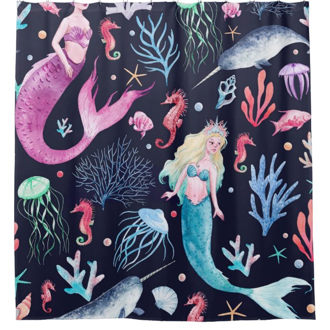 Mystical Sea Watercolor Dark Pattern (Front)