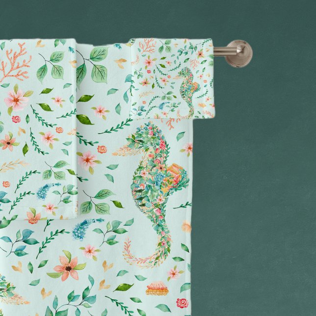 Mystical Seahorse Pattern Bath Towel Set (Creator Uploaded)