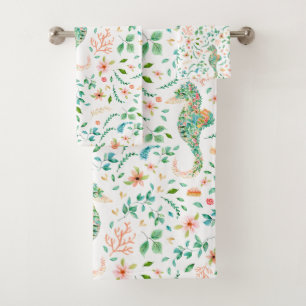 Mystical SeahorsePattern Bath Towel Set