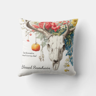 Mystical Seasons Samhain Witchy Design Throw Pillow