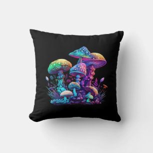 Mystical Shroom - Whimsigoth And Witchcore Wonderl Throw Pillow
