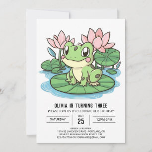 Mystical Simple Frog Digital Birthday Invitation