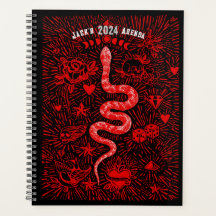 Mystical Snake Folk Art Day Planner 2024