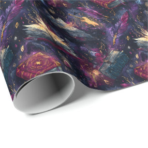 Mystical Spellbooks and Quills D&D Magic Wrapping Paper