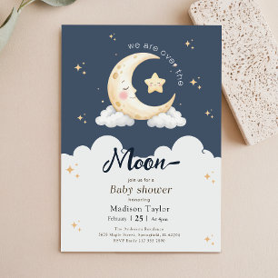Mystical Starry Night Sky Moon Baby Shower Invitation