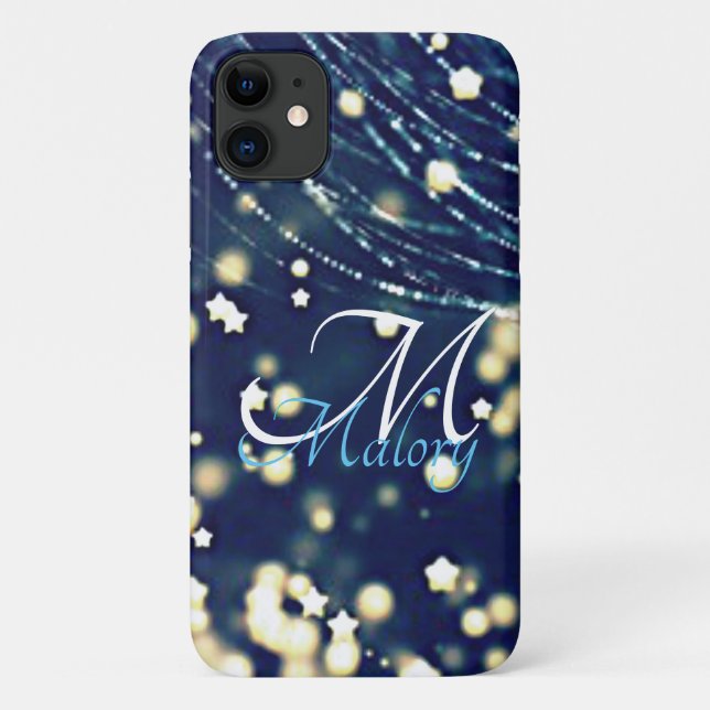 Mystical Stars Monogram Sparkle Personalized       Case-Mate iPhone Case (Back)