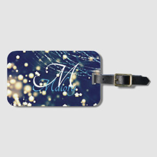 Mystical Stars Monogram Sparkle Personalized     Luggage Tag