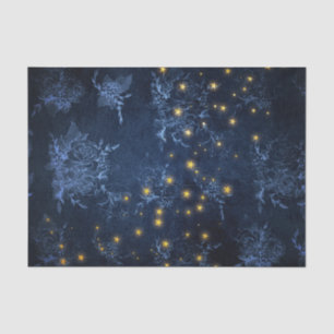 Mystical Stars Vintage Rose Pattern Tissue Paper