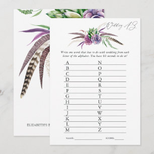 Mystical Succulents Bridal Shower Game Invitation