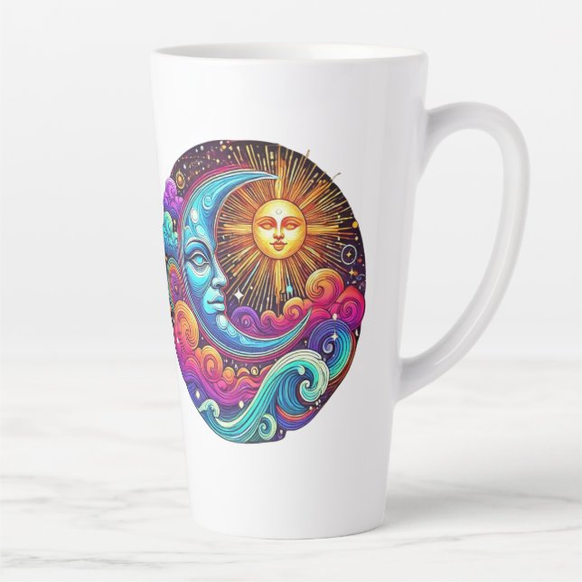 Mystical Sun and Moon Cosmic Brew Latte Mug (Right)