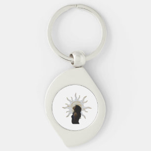 Mystical Sun Silhouette Celestial Artistic T-Shirt Keychain