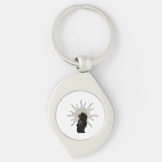 Mystical Sun Silhouette Celestial Artistic T-Shirt Keychain