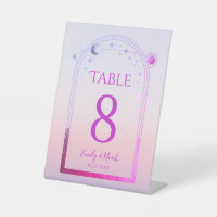 Mystical Sunset Pink Sun Moon Stars Wedding