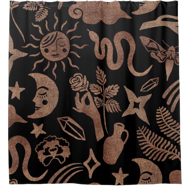 Mystical symbols: snake, sun, moon. (Front)