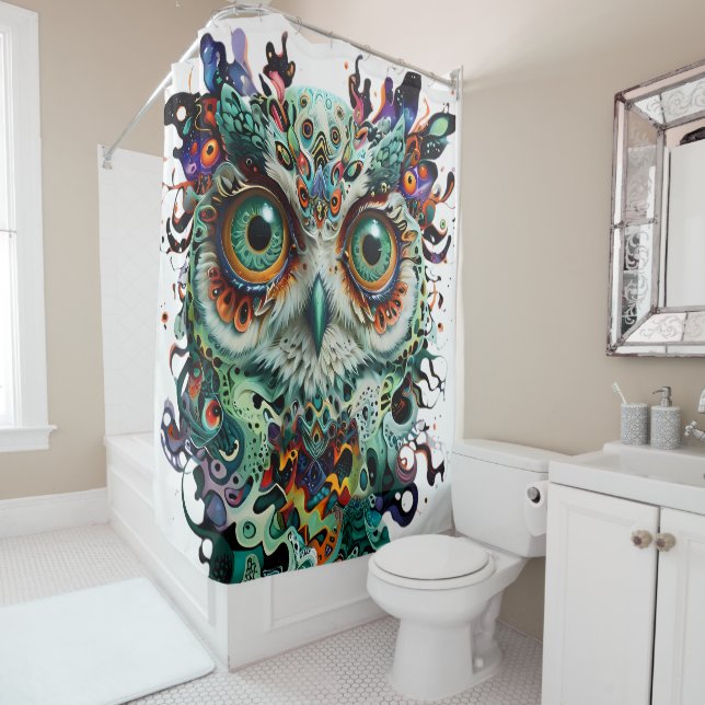 "Mystical Symmetry: Vibrant Owl Art" (In Situ)