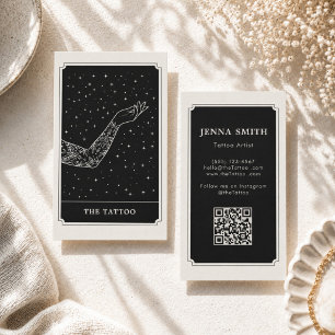 Mystical Tattoo Artist Celestial Star Sleeve Business Card