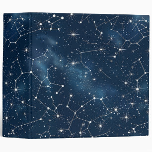 Mystical Teal White Cosmic Stars Nebula Binder