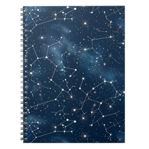 Mystical Teal White Cosmic Stars Nebula Notebook