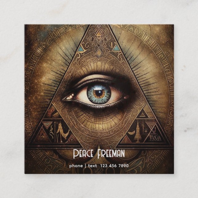 Mystical Third Eye, Spiritual Square Business Card (Front)