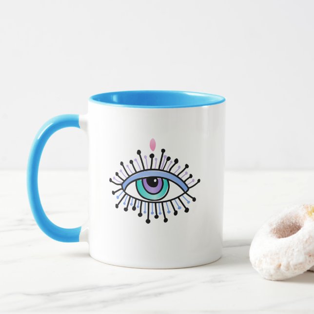 Mystical Third Eye Spiritual Yoga New Age Mug (With Donut)