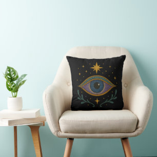 Mystical Third Eye Unisex Embroidered Look Throw Pillow