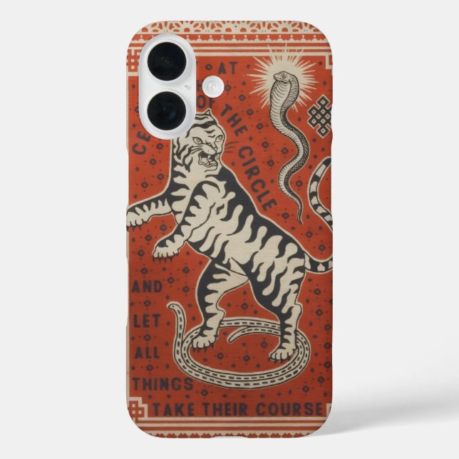 Mystical Tiger and Serpent Symbolic Art Phone Case (Back)