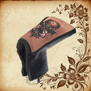 Mystical time travel with wings, steampunk watch.  golf head cover