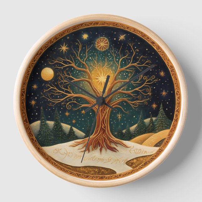 Mystical Tree and Stars Clock (Front)
