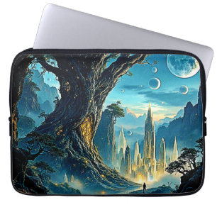 Mystical Tree City Dreamscape Laptop Sleeve