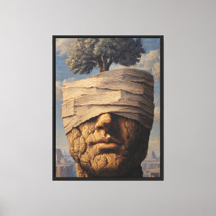 Mystical Tree Human Surreal Vintage Oil Painting Canvas Print