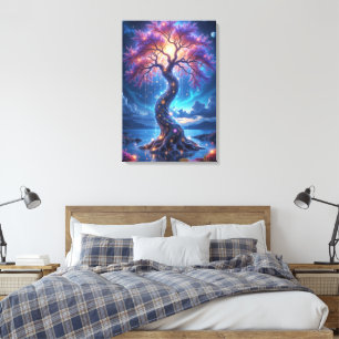 Mystical Tree of Life and Celestial Garden Canvas Print