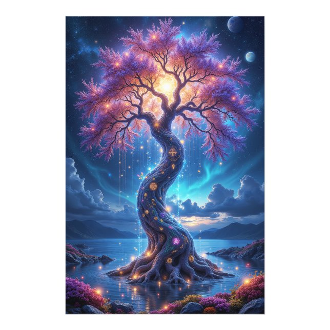 Mystical Tree of Life and Celestial Garden Photo Print (Front)