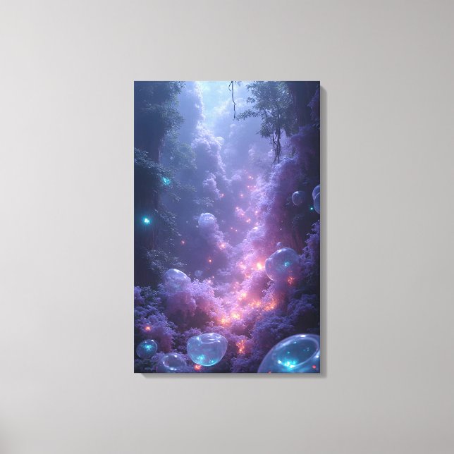 Mystical Twilight Forest Gorge Canvas Print (Front)