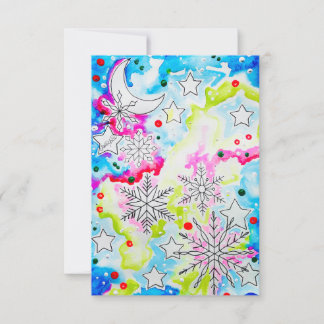 Mystical Twilight Snowflake Yule Art Invitation