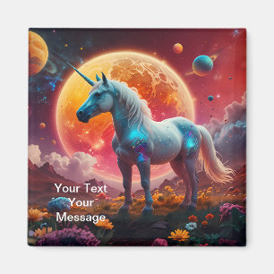 Mystical Unicorn a Cosmic Dream -Tranquil Majesty Magnet