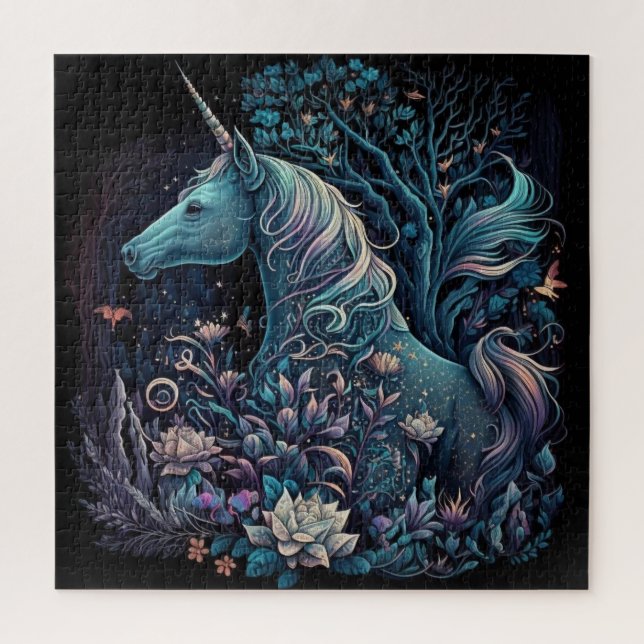 Mystical Unicorn - Fantasy Forest Jigsaw Puzzle (Vertical)