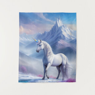 Mystical Unicorn in a Magical Fantasy Realm Tapestry