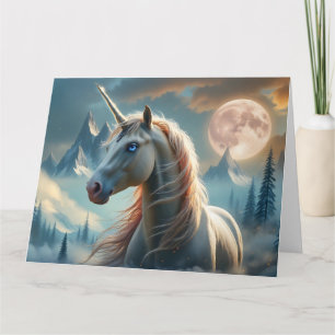 Mystical Unicorn in Enchanted Mountains Card