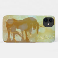 Mystical Unicorn Silhouette (misty yellow stars)