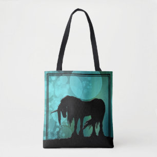 Mystical Unicorn (teal bubbles) Tote Bag