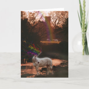 Mystical Unicorns and Church Greeting Card